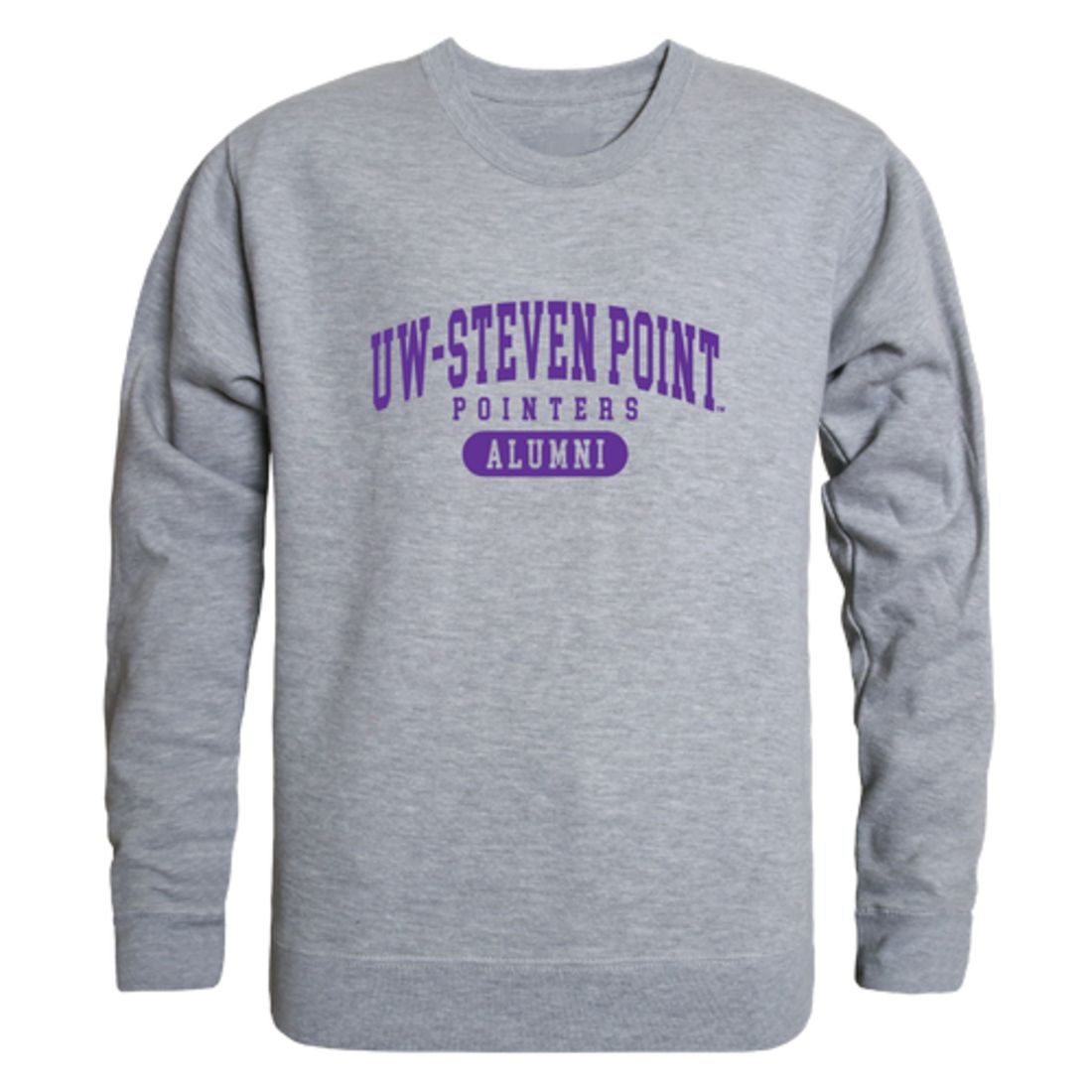 UWSP University of Wisconsin Stevens Point Pointers Alumni Fleece Crewneck Pullover Sweatshirt Heather Charcoal-Campus-Wardrobe