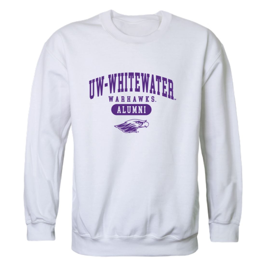 UWW University of Wisconsin Whitewater Warhawks Alumni Fleece Crewneck Pullover Sweatshirt Heather Charcoal-Campus-Wardrobe