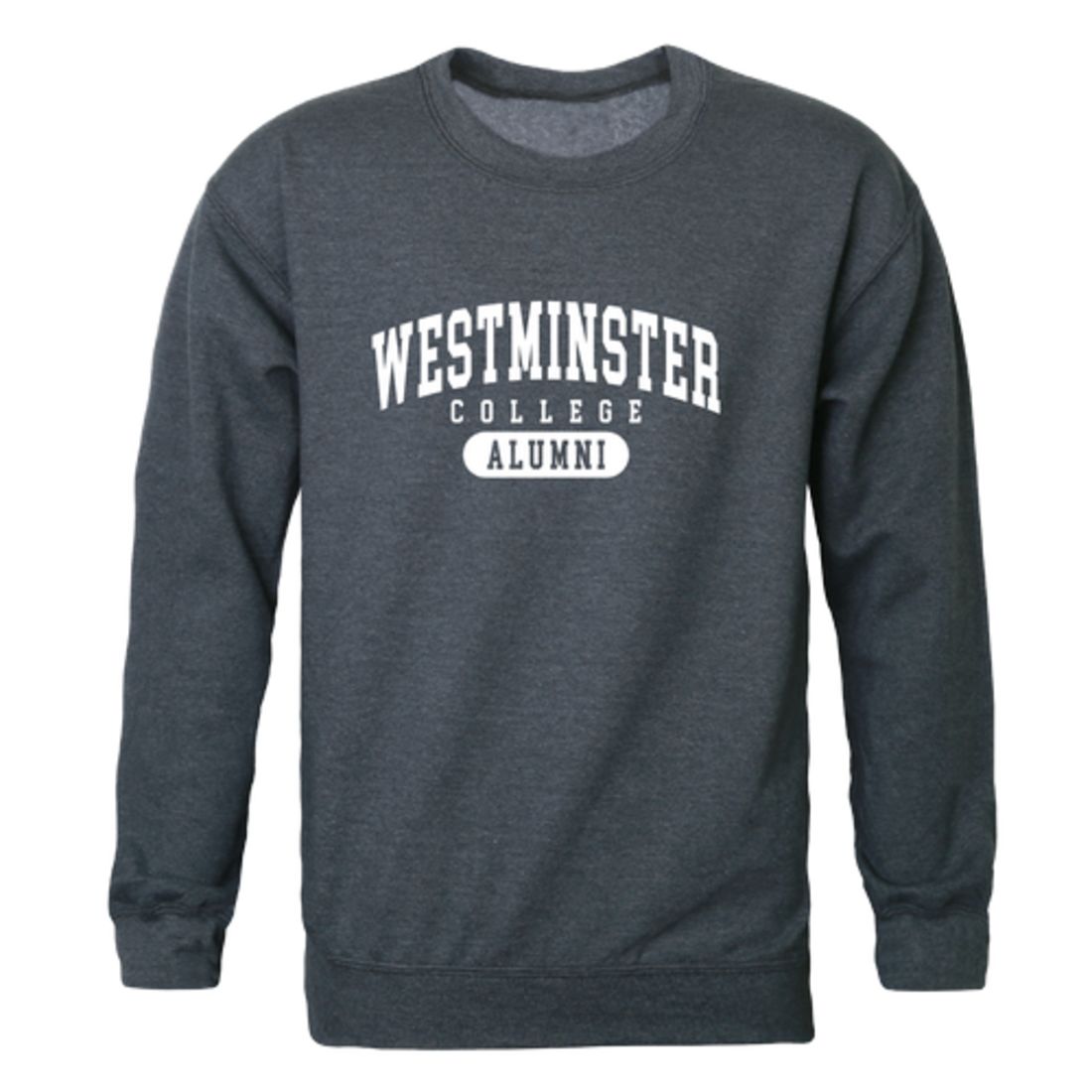 Westminster College Griffins Alumni Fleece Crewneck Pullover Sweatshirt Heather Charcoal-Campus-Wardrobe