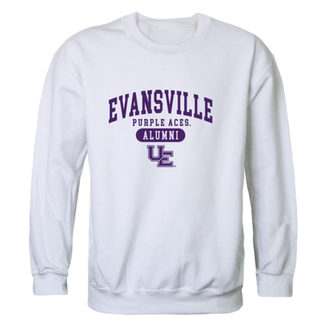 University of Evansville Purple Aces Alumni Fleece Crewneck Pullover Sweatshirt Heather Charcoal-Campus-Wardrobe