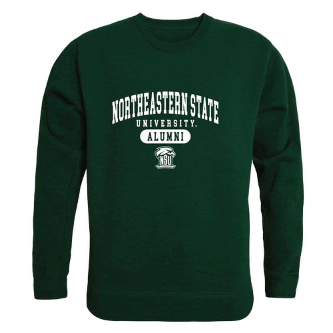 NSU Northeastern State University RiverHawks Alumni Fleece Crewneck Pullover Sweatshirt Forest-Campus-Wardrobe