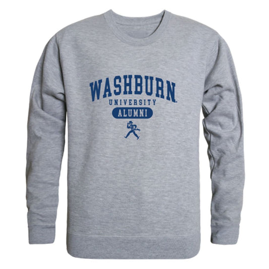 Washburn University Ichabods Alumni Fleece Crewneck Pullover Sweatshirt Heather Gray-Campus-Wardrobe