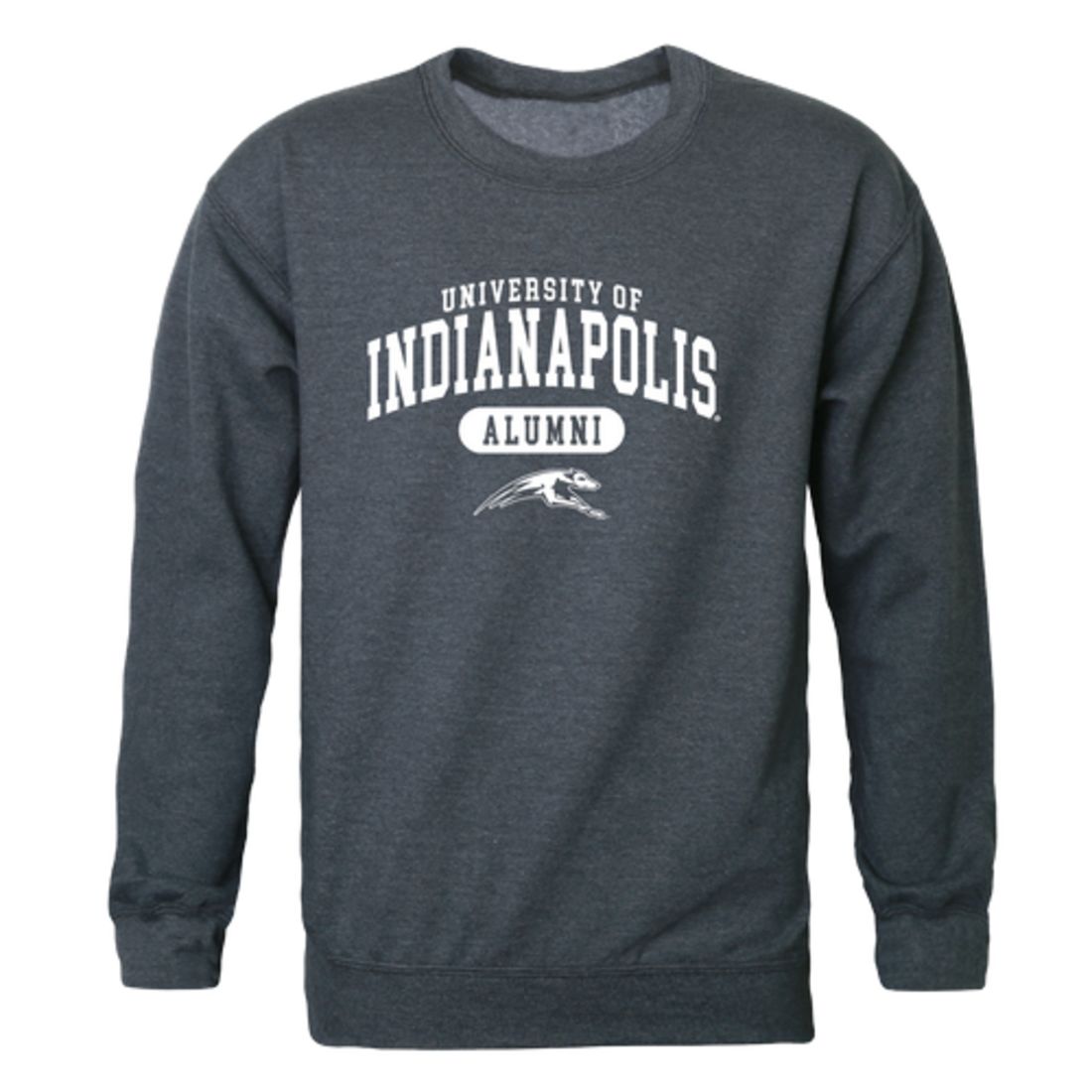 UIndy University of Indianapolis Greyhounds Alumni Fleece Crewneck Pullover Sweatshirt Heather Charcoal-Campus-Wardrobe