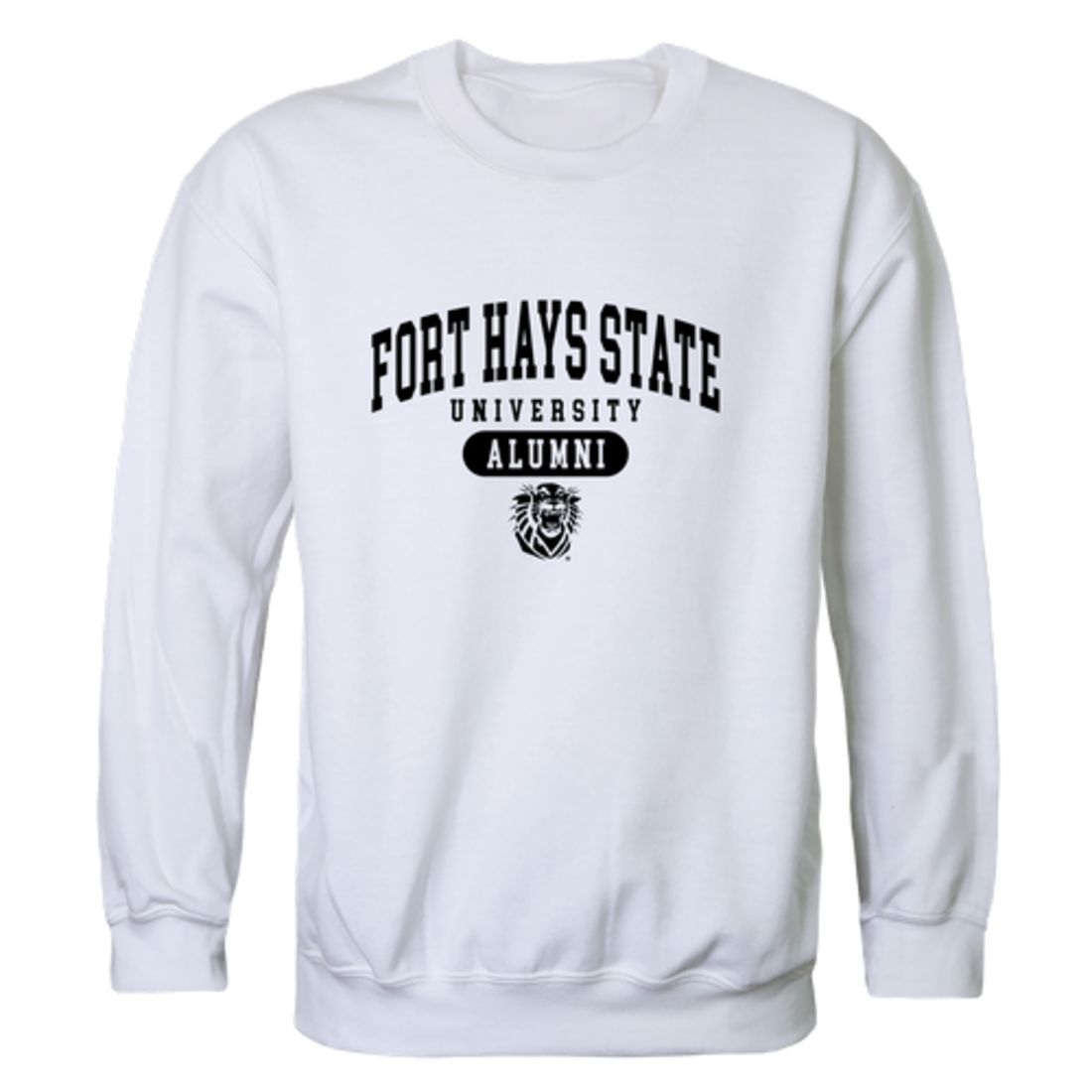 FHSU Fort Hays State University Tigers Alumni Fleece Crewneck Pullover Sweatshirt Black-Campus-Wardrobe