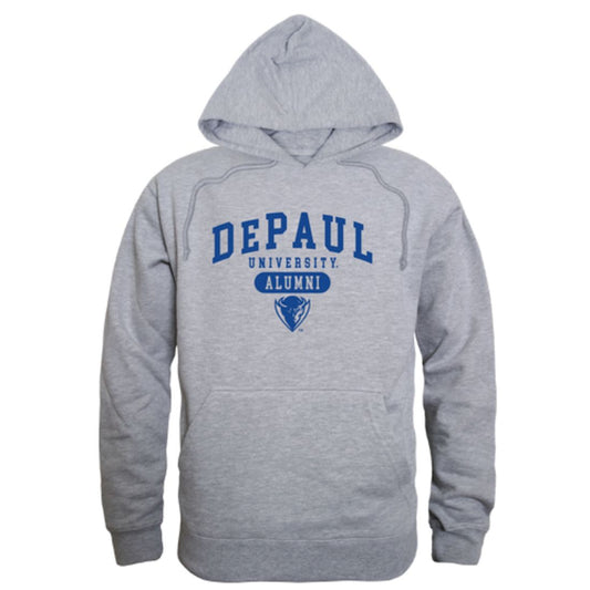 DePaul University Blue Demons Alumni Fleece Hoodie Sweatshirts Heather Grey-Campus-Wardrobe