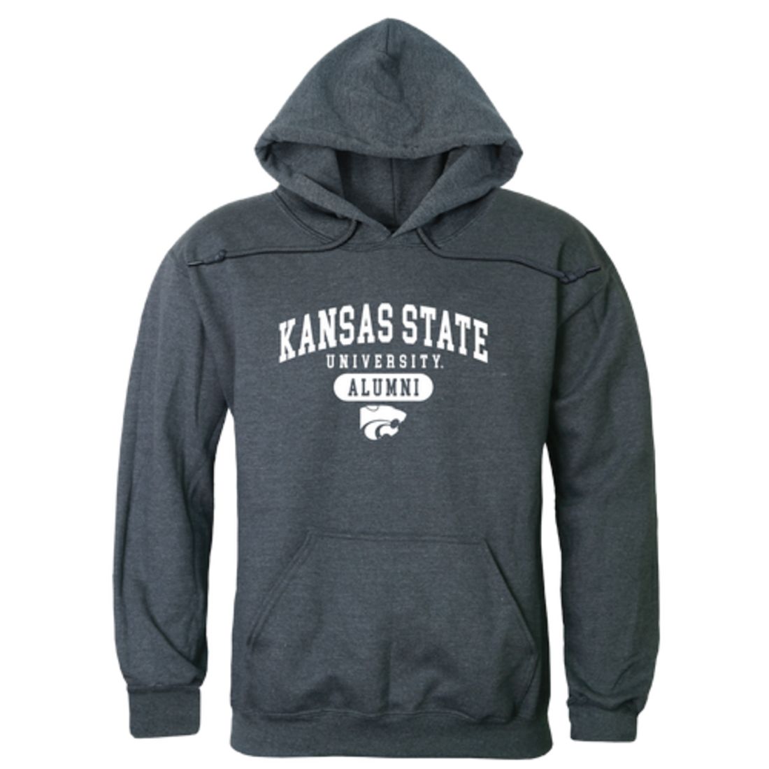 KSU Kansas State University Wildcats Alumni Fleece Hoodie Sweatshirts Heather Charcoal-Campus-Wardrobe