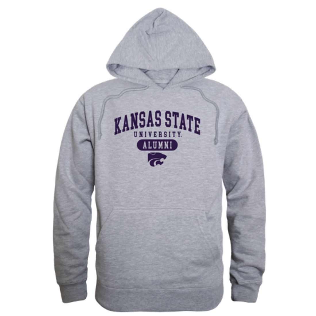 KSU Kansas State University Wildcats Alumni Fleece Hoodie Sweatshirts Heather Charcoal-Campus-Wardrobe