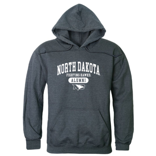 UND University of North Dakota Fighting Hawks Alumni Fleece Hoodie Sweatshirts Heather Charcoal-Campus-Wardrobe