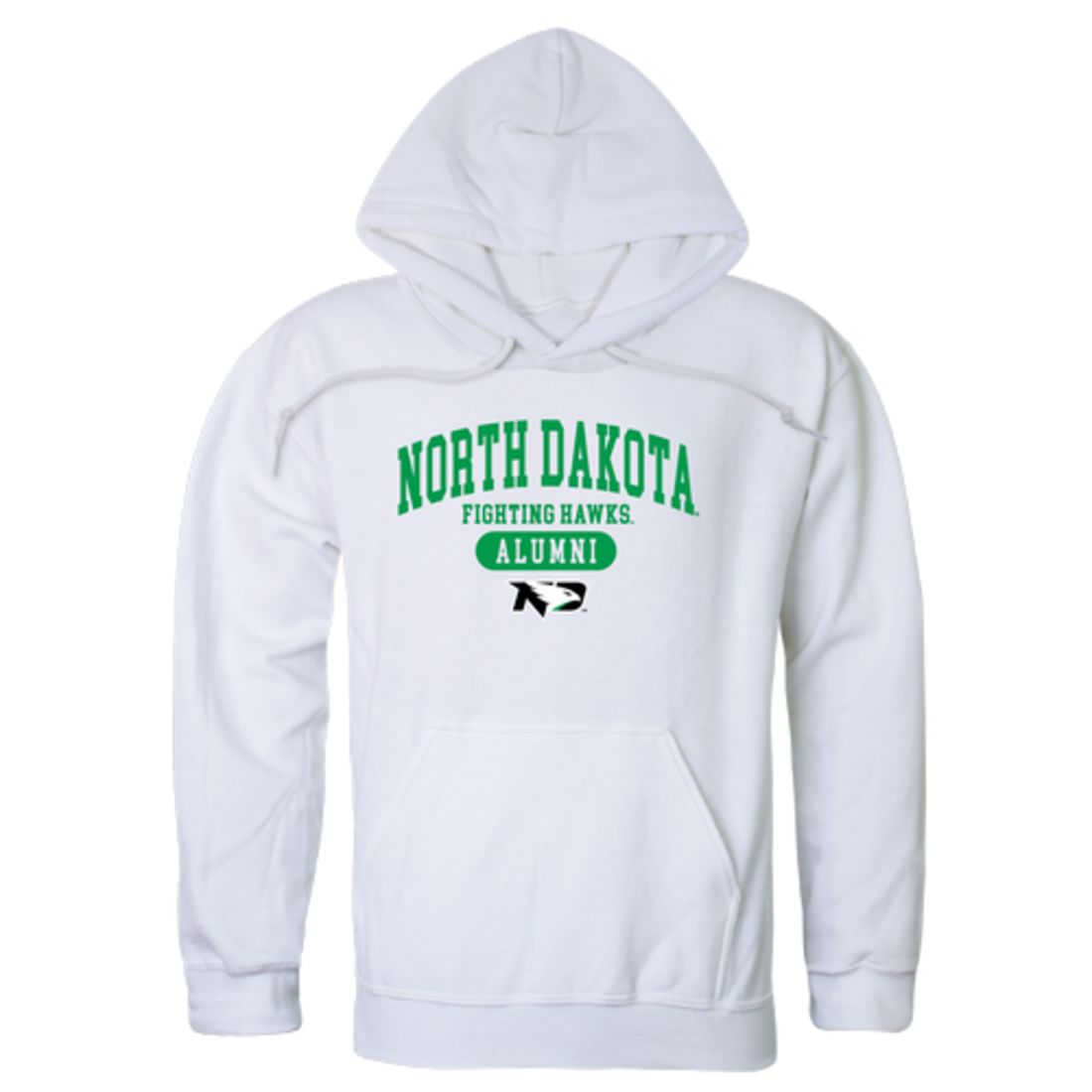 UND University of North Dakota Fighting Hawks Alumni Fleece Hoodie Sweatshirts Heather Charcoal-Campus-Wardrobe