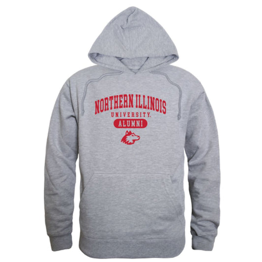 NIU Northern Illinois University Huskies Alumni Fleece Hoodie Sweatshirts Heather Grey-Campus-Wardrobe