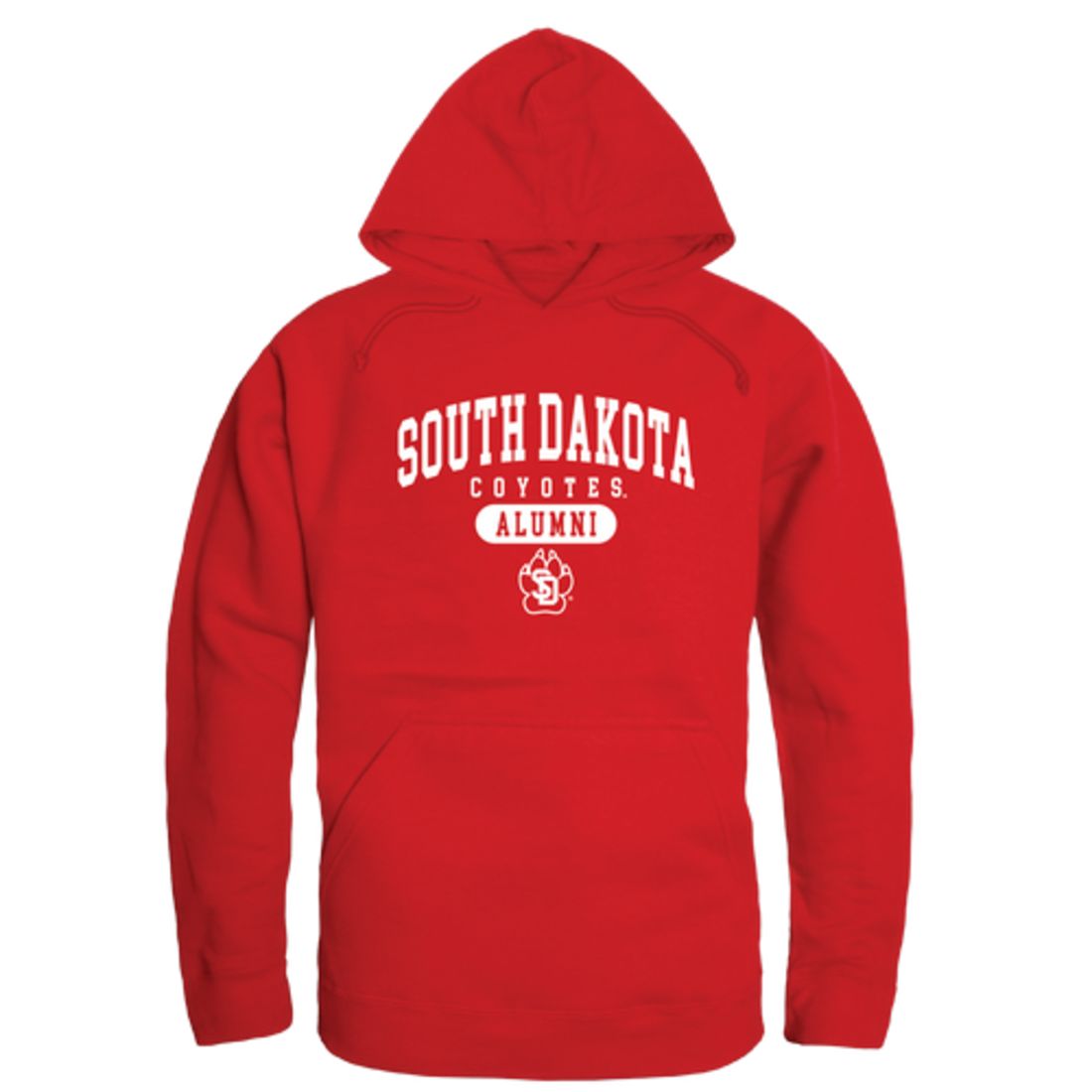USD University of South Dakota Coyotes Alumni Fleece Hoodie Sweatshirts Heather Grey-Campus-Wardrobe