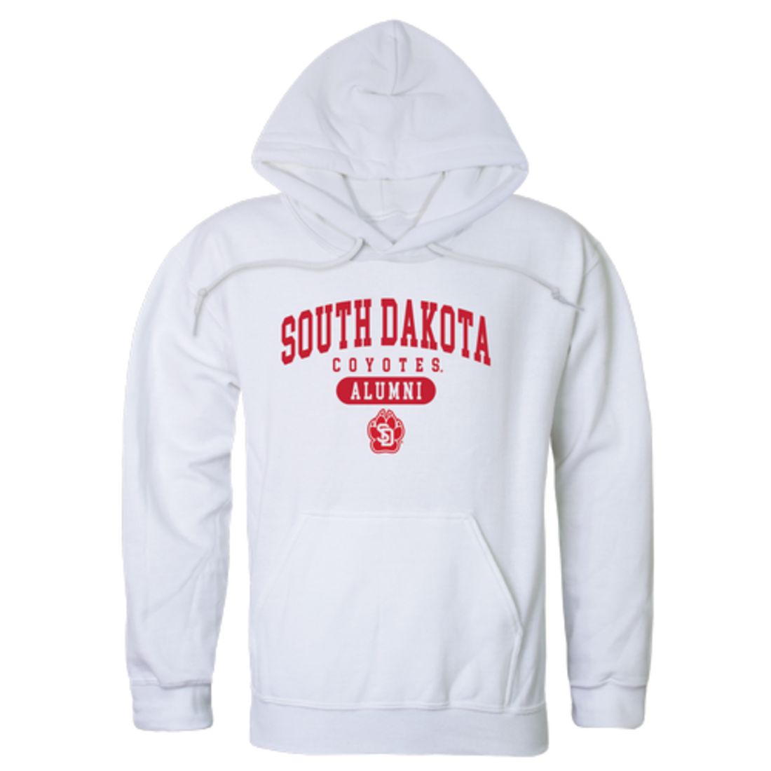 USD University of South Dakota Coyotes Alumni Fleece Hoodie Sweatshirts Heather Grey-Campus-Wardrobe