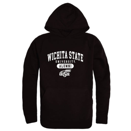 WSU Wichita State University Shockers Alumni Fleece Hoodie Sweatshirts Black-Campus-Wardrobe
