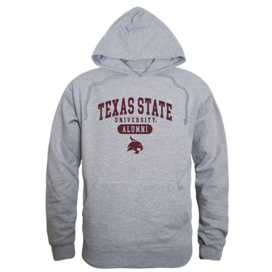 Texas State University Bobcats Alumni Fleece Hoodie Sweatshirts Heather Grey-Campus-Wardrobe