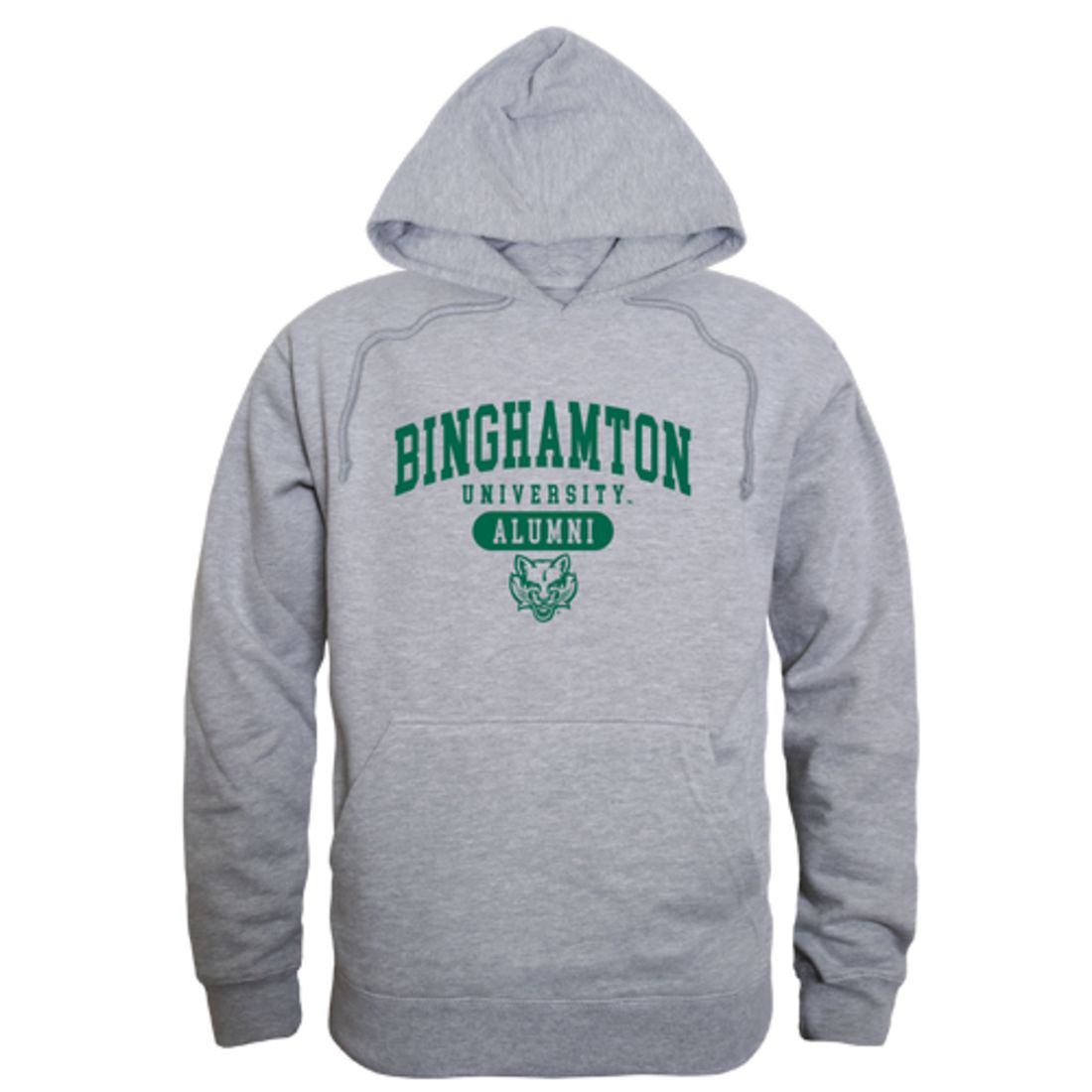 SUNY Binghamton University Bearcats Alumni Fleece Hoodie Sweatshirts Heather Charcoal-Campus-Wardrobe