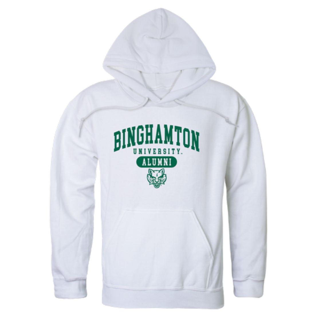 SUNY Binghamton University Bearcats Alumni Fleece Hoodie Sweatshirts Heather Charcoal-Campus-Wardrobe