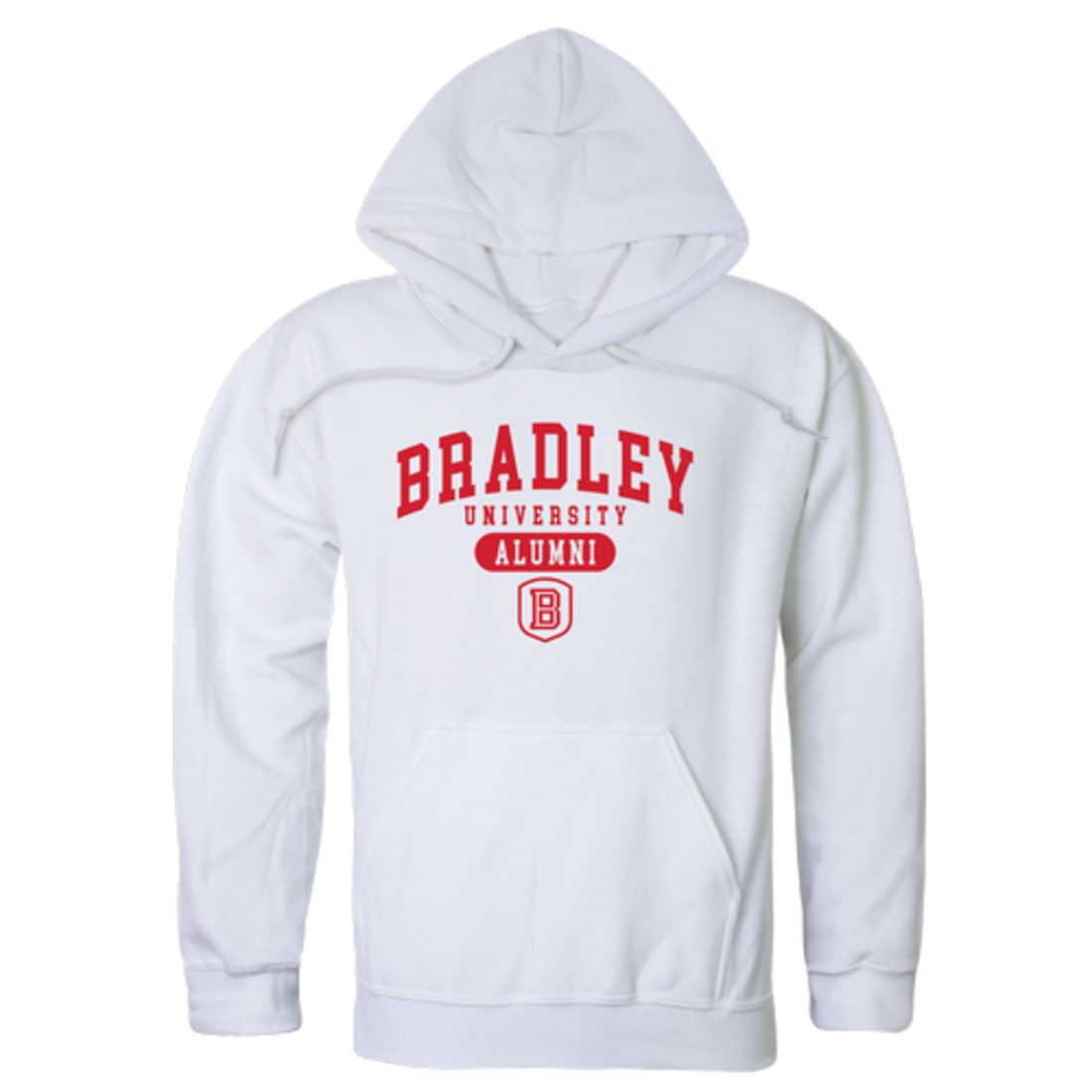 Bradley University Braves Alumni Fleece Hoodie Sweatshirts Heather Grey-Campus-Wardrobe