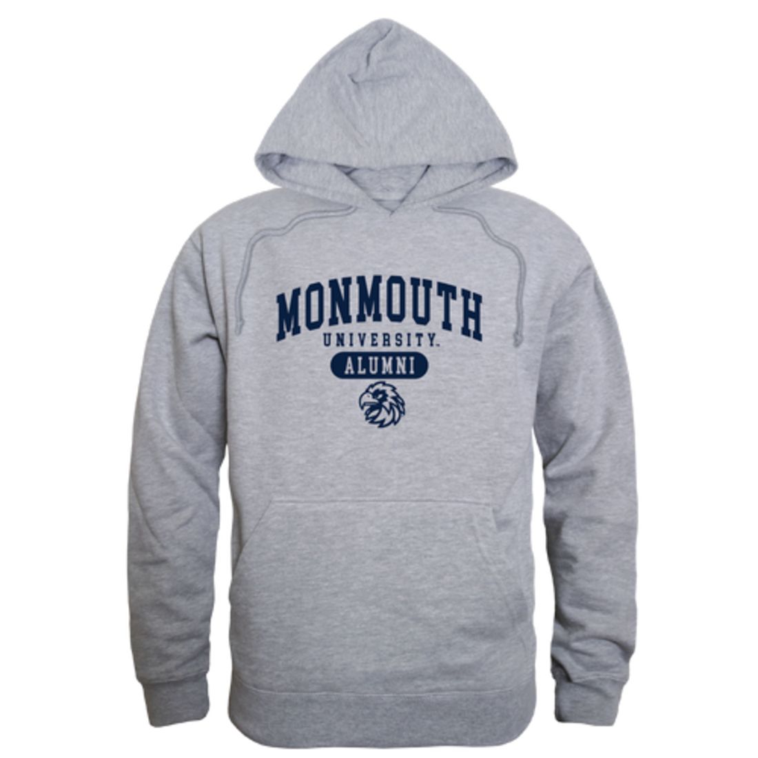 Monmouth University Hawks Alumni Fleece Hoodie Sweatshirts Heather Grey-Campus-Wardrobe