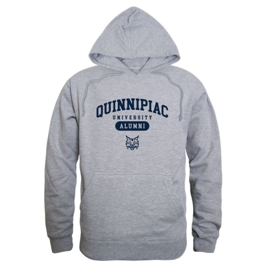 QU Quinnipiac University Bobcats Alumni Fleece Hoodie Sweatshirts Heather Grey-Campus-Wardrobe