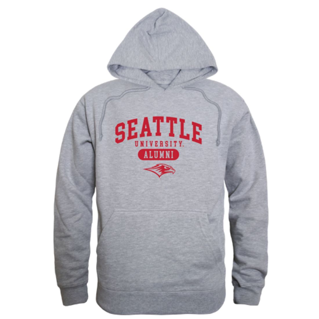 Seattle University Redhawks Alumni Fleece Hoodie Sweatshirts Heather Grey-Campus-Wardrobe