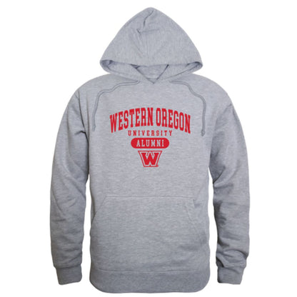 WOU Western Oregon University Wolves Alumni Fleece Hoodie Sweatshirts Heather Grey-Campus-Wardrobe