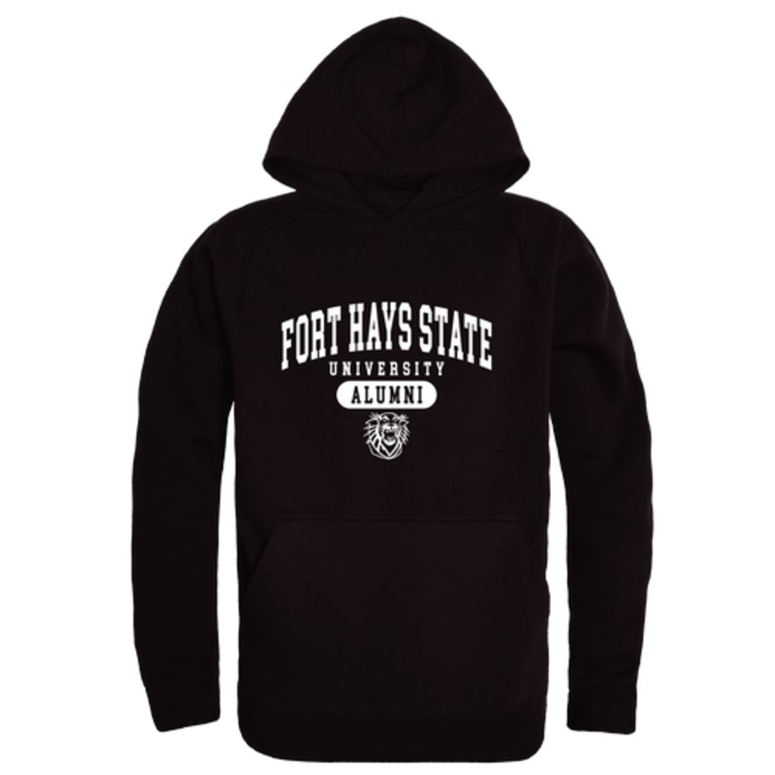 FHSU Fort Hays State University Tigers Alumni Fleece Hoodie Sweatshirts Black-Campus-Wardrobe