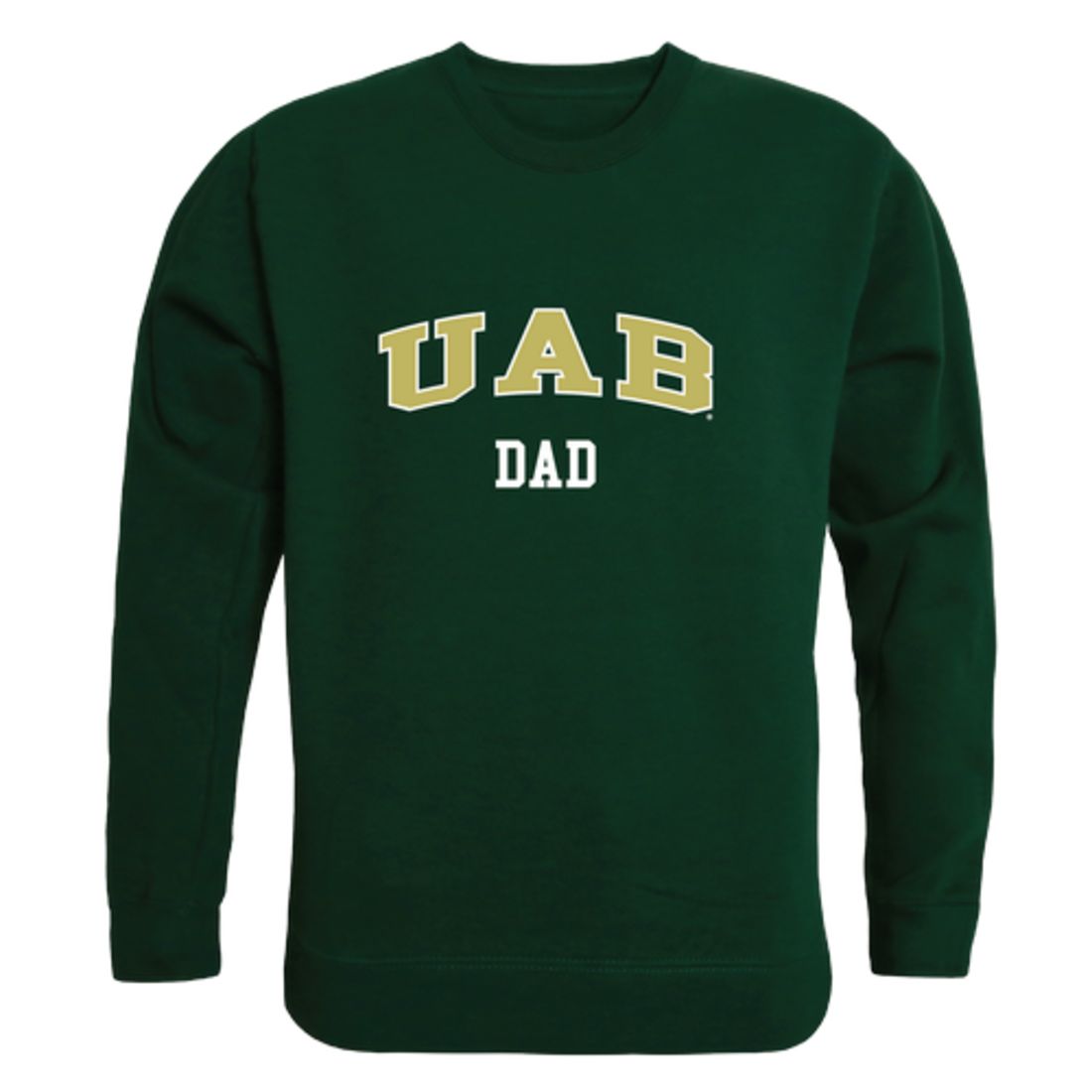UAB University of Alabama at Birmingham Blazer Dad Fleece Crewneck Pullover Sweatshirt Forest-Campus-Wardrobe