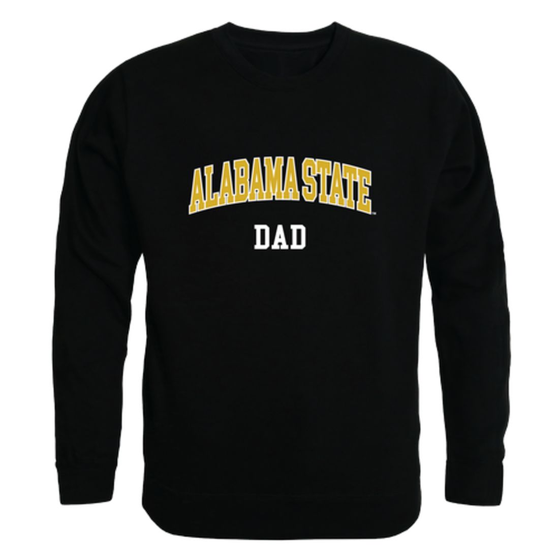 ASU Alabama State University Hornets Dad Fleece Crewneck Pullover Sweatshirt Black-Campus-Wardrobe