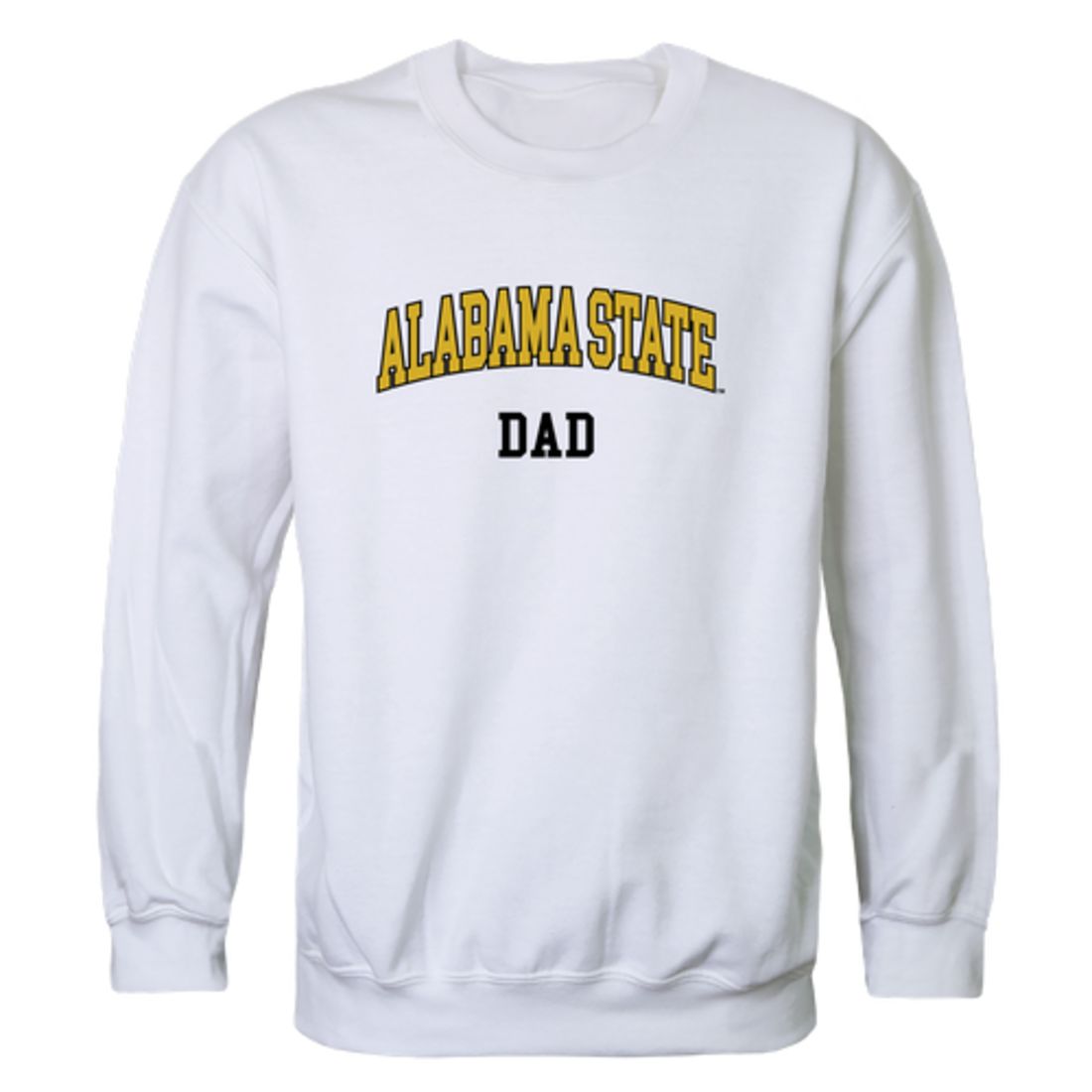 ASU Alabama State University Hornets Dad Fleece Crewneck Pullover Sweatshirt Black-Campus-Wardrobe