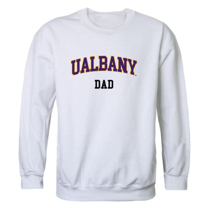 UAlbany University of Albany The Great Danes Dad Fleece Crewneck Pullover Sweatshirt Heather Charcoal-Campus-Wardrobe