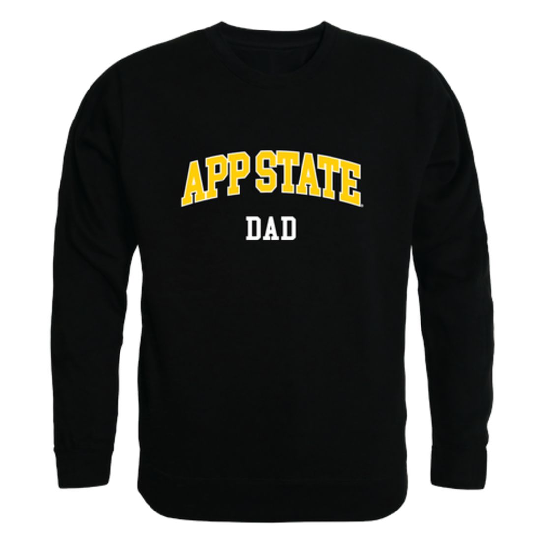 Appalachian App State University Mountaineers Dad Fleece Crewneck Pullover Sweatshirt Black-Campus-Wardrobe