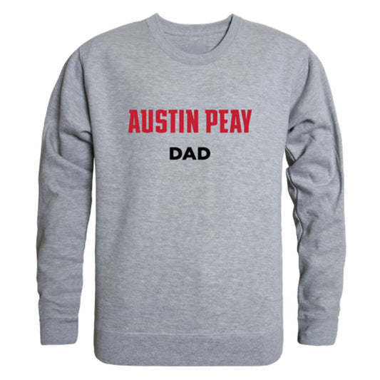 APSU Austin Peay State University Governors Dad Fleece Crewneck Pullover Sweatshirt Heather Grey-Campus-Wardrobe