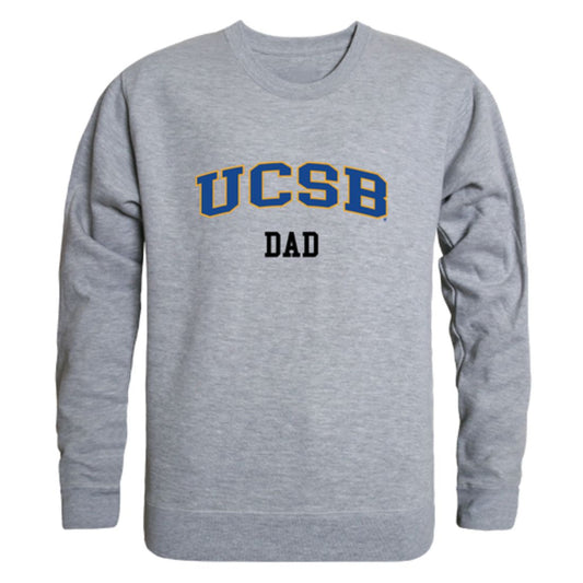 UCSB University of California Santa Barbara Gauchos Dad Fleece Crewneck Pullover Sweatshirt Heather Grey-Campus-Wardrobe