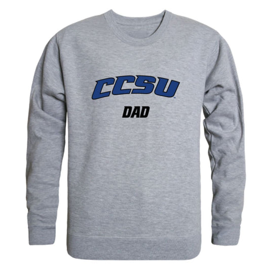 CCSU Central Connecticut State University Blue Devils Dad Fleece Crewneck Pullover Sweatshirt Heather Grey-Campus-Wardrobe