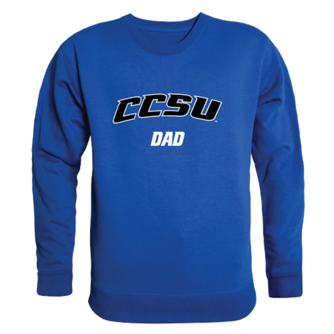 CCSU Central Connecticut State University Blue Devils Dad Fleece Crewneck Pullover Sweatshirt Heather Grey-Campus-Wardrobe