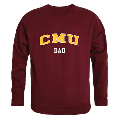 CMU Central Michigan University Chippewas Dad Fleece Crewneck Pullover Sweatshirt Heather Grey-Campus-Wardrobe