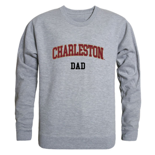 COFC College of Charleston Cougars Dad Fleece Crewneck Pullover Sweatshirt Heather Grey-Campus-Wardrobe