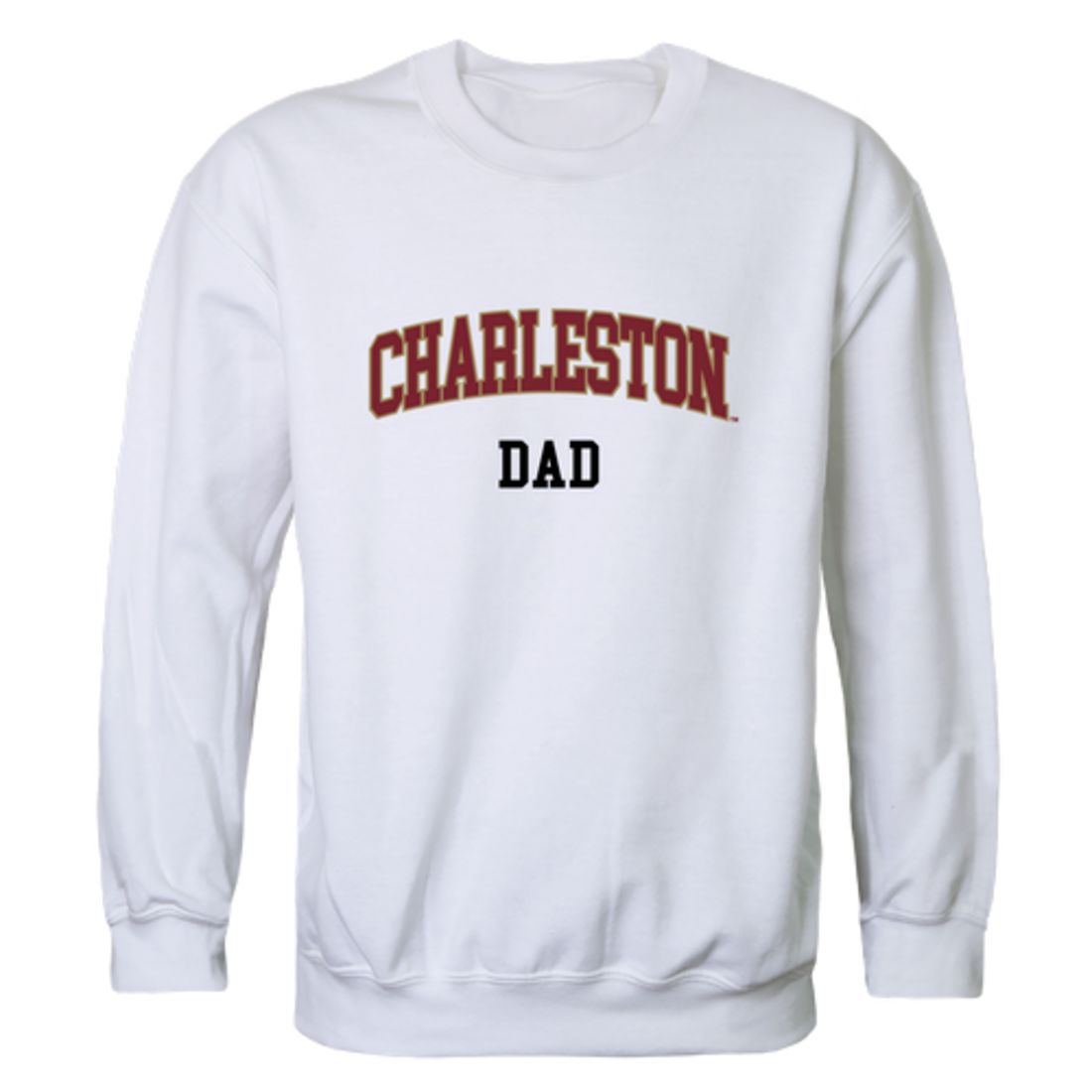 COFC College of Charleston Cougars Dad Fleece Crewneck Pullover Sweatshirt Heather Grey-Campus-Wardrobe