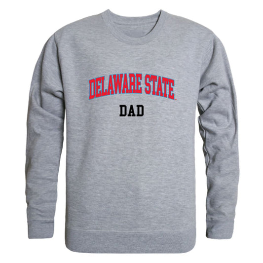 DSU Delaware State University Hornet Dad Fleece Crewneck Pullover Sweatshirt Heather Grey-Campus-Wardrobe