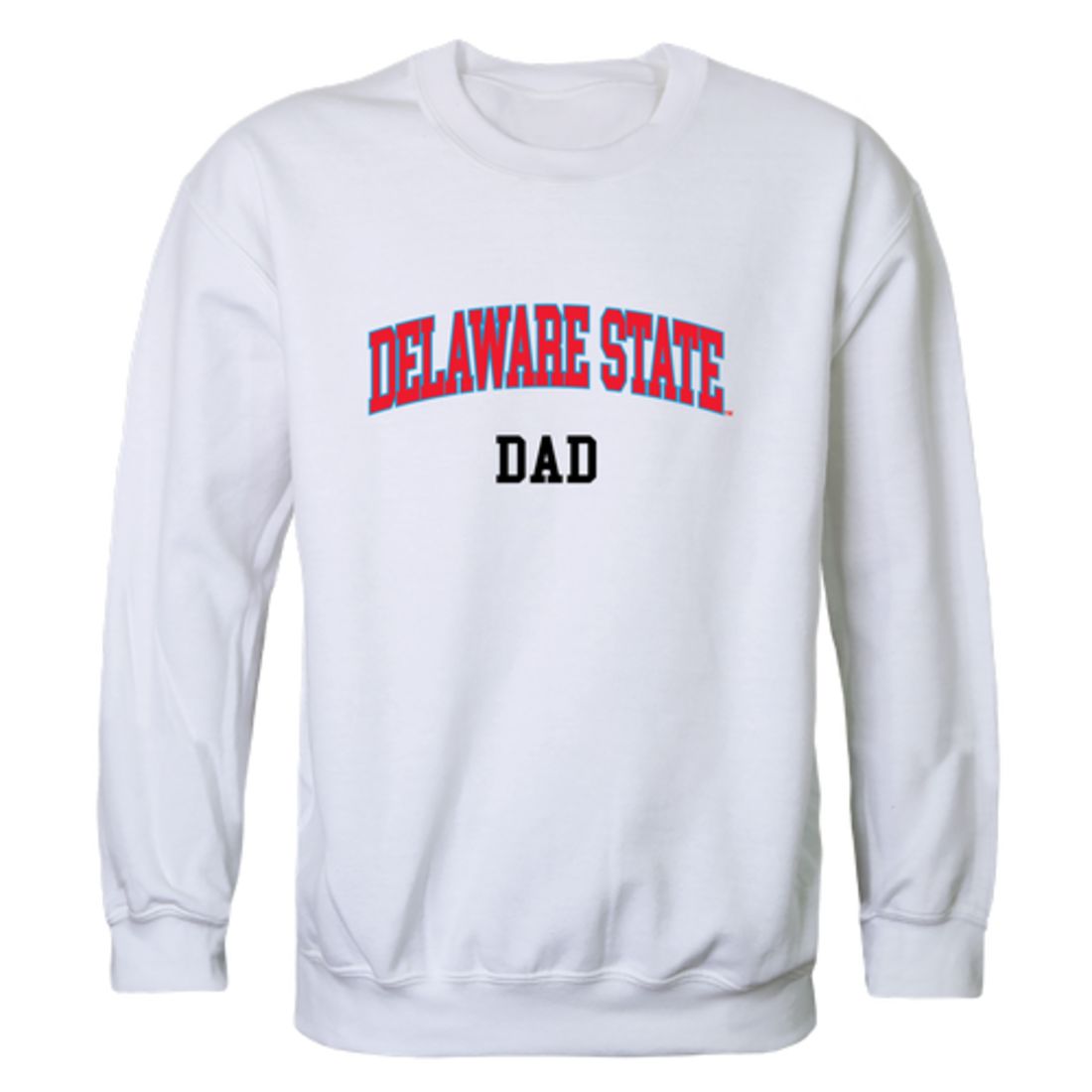 DSU Delaware State University Hornet Dad Fleece Crewneck Pullover Sweatshirt Heather Grey-Campus-Wardrobe