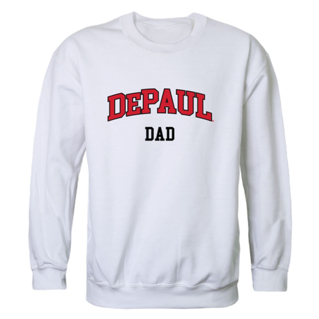 DePaul University Blue Demons Dad Fleece Crewneck Pullover Sweatshirt Heather Grey-Campus-Wardrobe