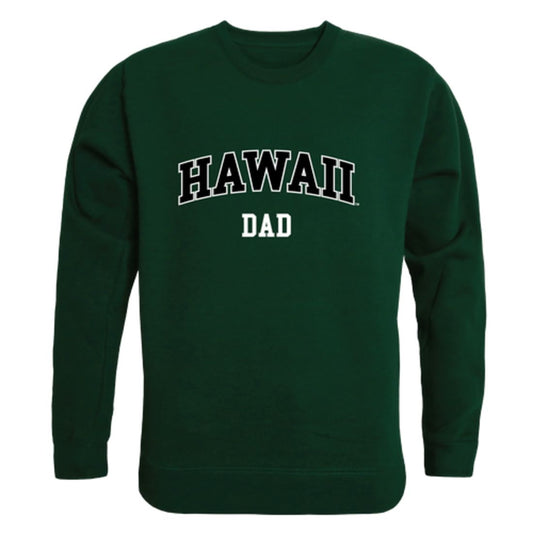 University of Hawaii Rainbow Warriors Dad Fleece Crewneck Pullover Sweatshirt Forest-Campus-Wardrobe