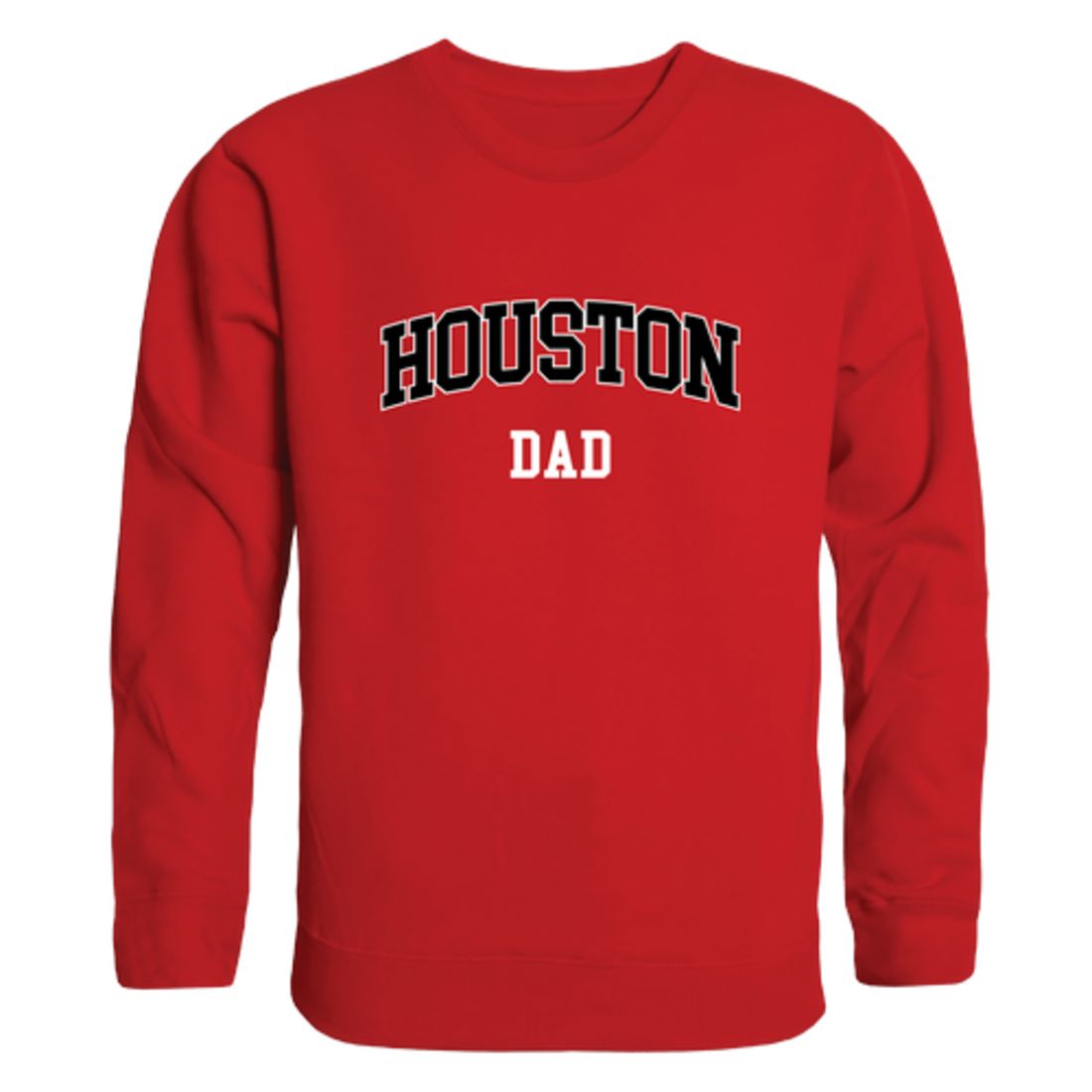 UH University of Houston Cougars Dad Fleece Crewneck Pullover Sweatshirt Heather Grey-Campus-Wardrobe