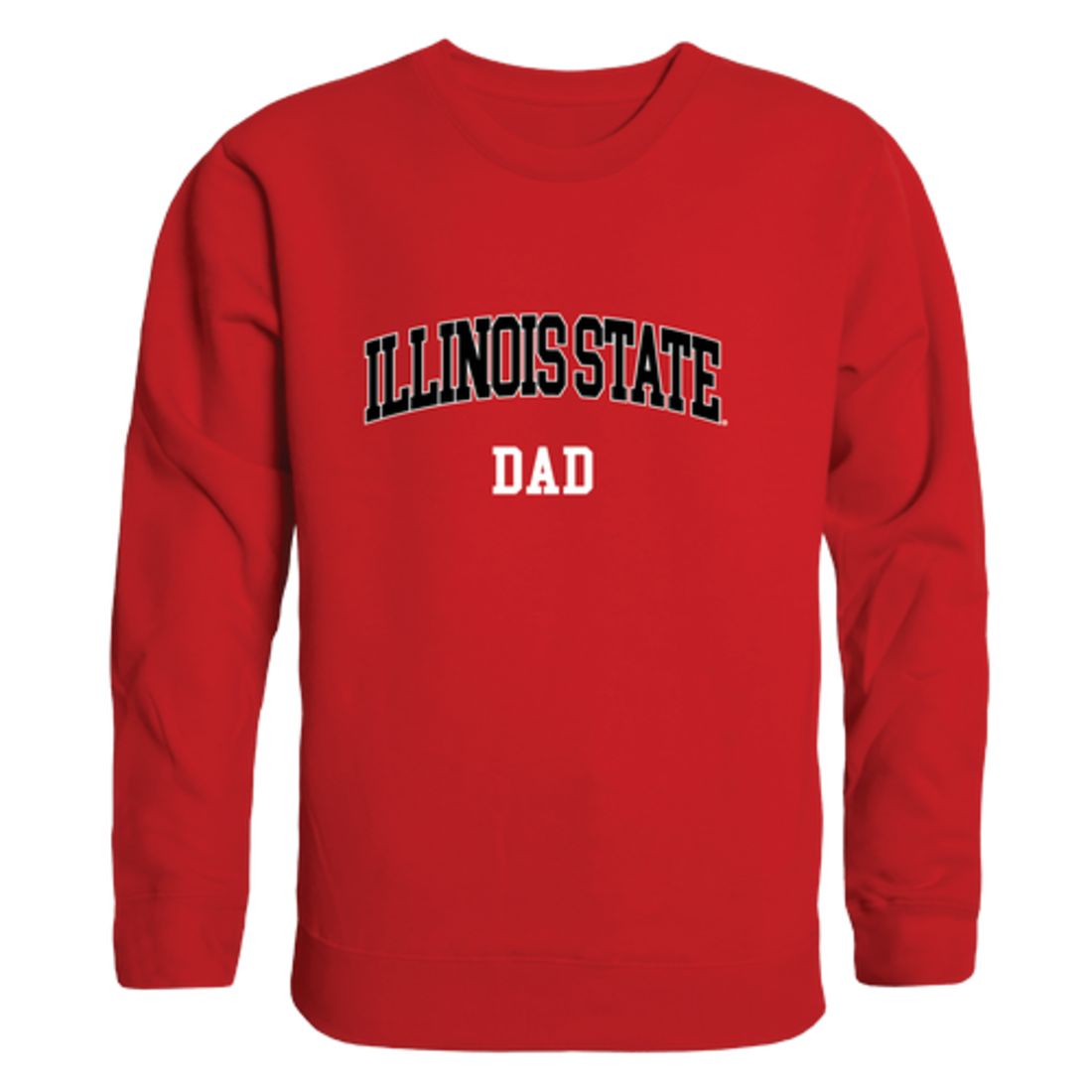 ISU Illinois State University Redbirds Dad Fleece Crewneck Pullover Sweatshirt Heather Grey-Campus-Wardrobe