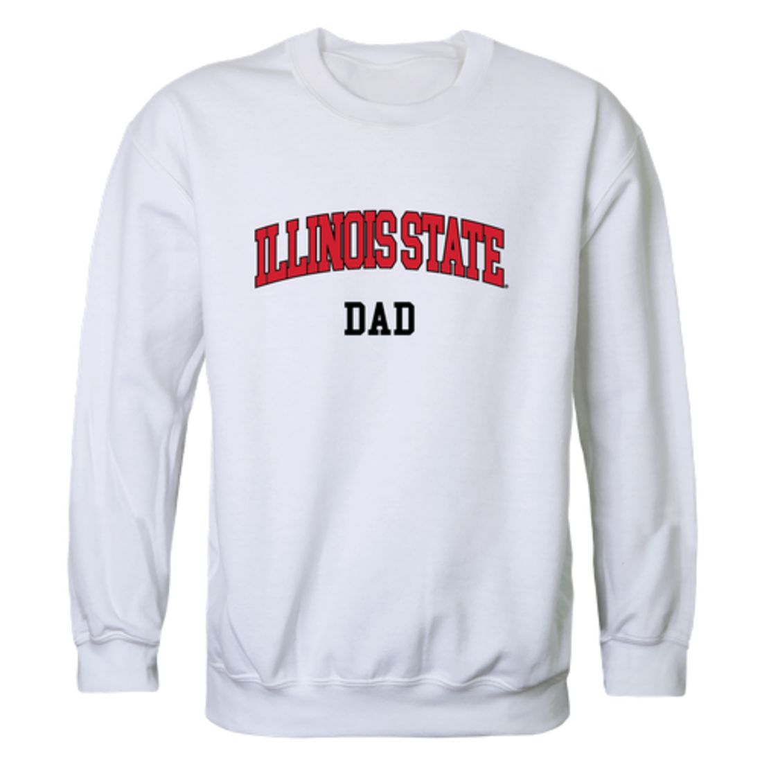 ISU Illinois State University Redbirds Dad Fleece Crewneck Pullover Sweatshirt Heather Grey-Campus-Wardrobe