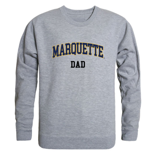 Marquette University Golden Eagles Dad Fleece Crewneck Pullover Sweatshirt Heather Grey-Campus-Wardrobe