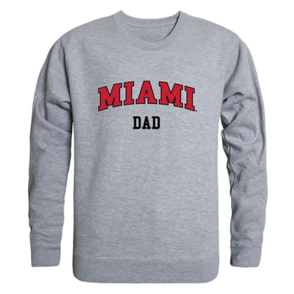 Miami University RedHawks Dad Fleece Crewneck Pullover Sweatshirt Heather Grey-Campus-Wardrobe