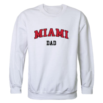 Miami University RedHawks Dad Fleece Crewneck Pullover Sweatshirt Heather Grey-Campus-Wardrobe
