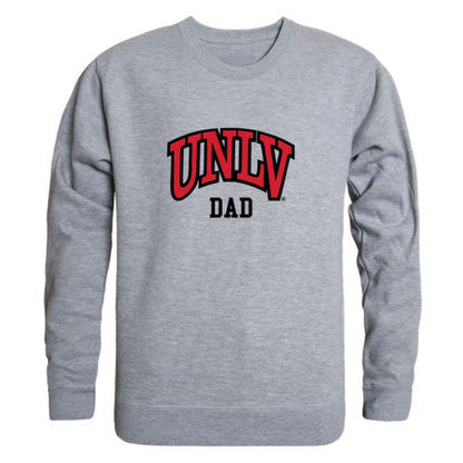 UNLV University of Nevada Las Vegas Rebels Dad Fleece Crewneck Pullover Sweatshirt Heather Grey-Campus-Wardrobe