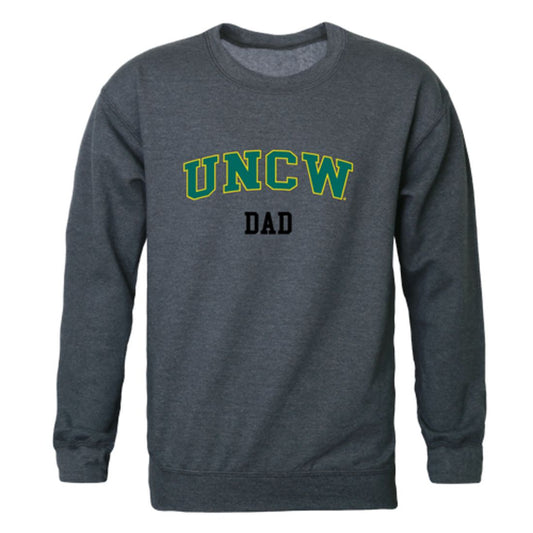 UNCW University of North Carolina Wilmington Seahawks Dad Fleece Crewneck Pullover Sweatshirt Heather Charcoal-Campus-Wardrobe